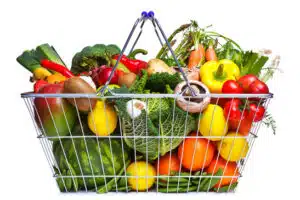 Shopping basket fruit and vegetables 