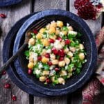 Pomegranate-chickpea-broccoli-salad