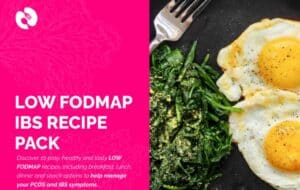 Image showing the front cover of a PCOS Foodies recipe pack for women with PCOS and IBS